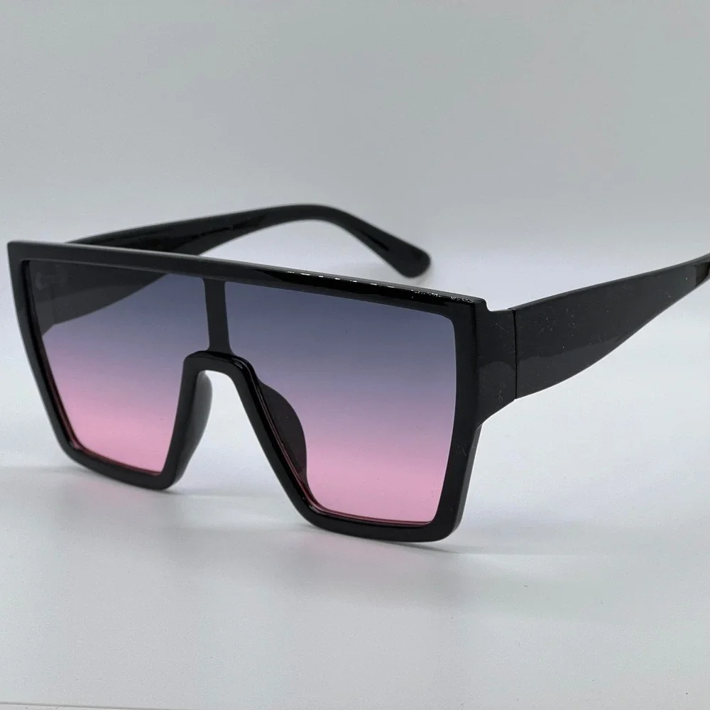Oversized‎ Fashion Sunglasses Pink Blue Ombre Lens Square Frame Shield Sunnies